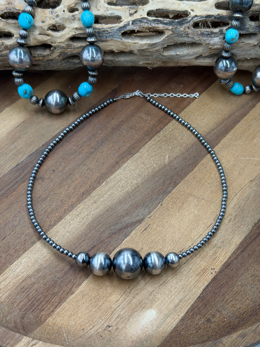 Coco Stacker 15" Graduated Sterling Silver Pearl Necklace