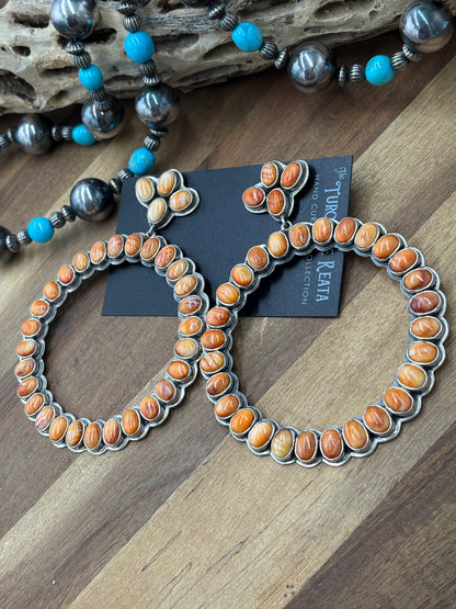 Orange Spiny #913-3 Earrings by Federico