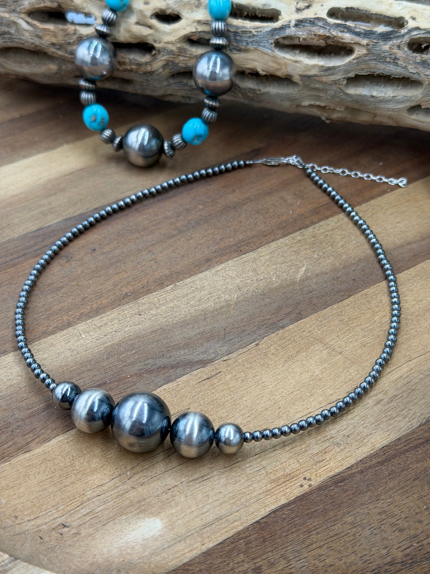 Coco Stacker 15" Graduated Sterling Silver Pearl Necklace
