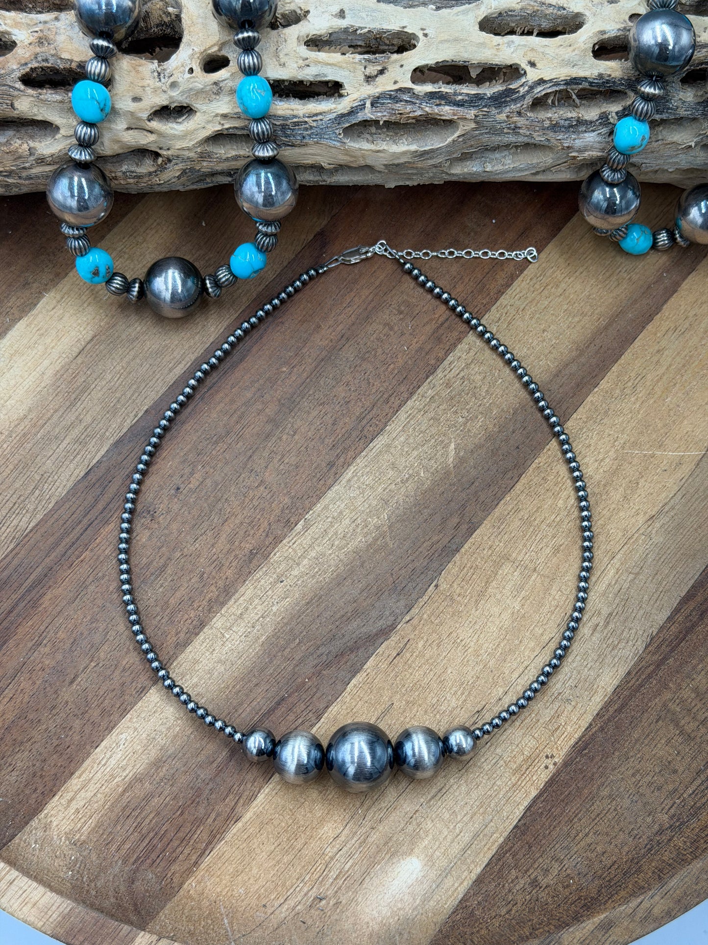 Coco Stacker 15" Graduated Sterling Silver Pearl Necklace