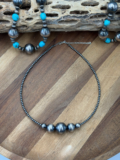Coco Stacker 15" Graduated Sterling Silver Pearl Necklace