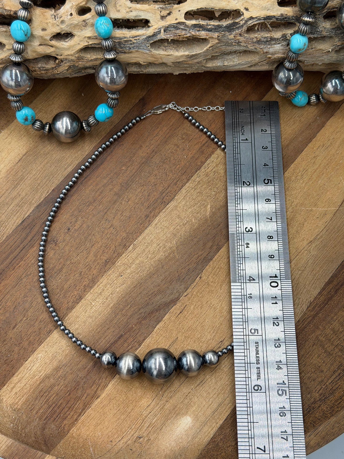 Coco Stacker 15" Graduated Sterling Silver Pearl Necklace