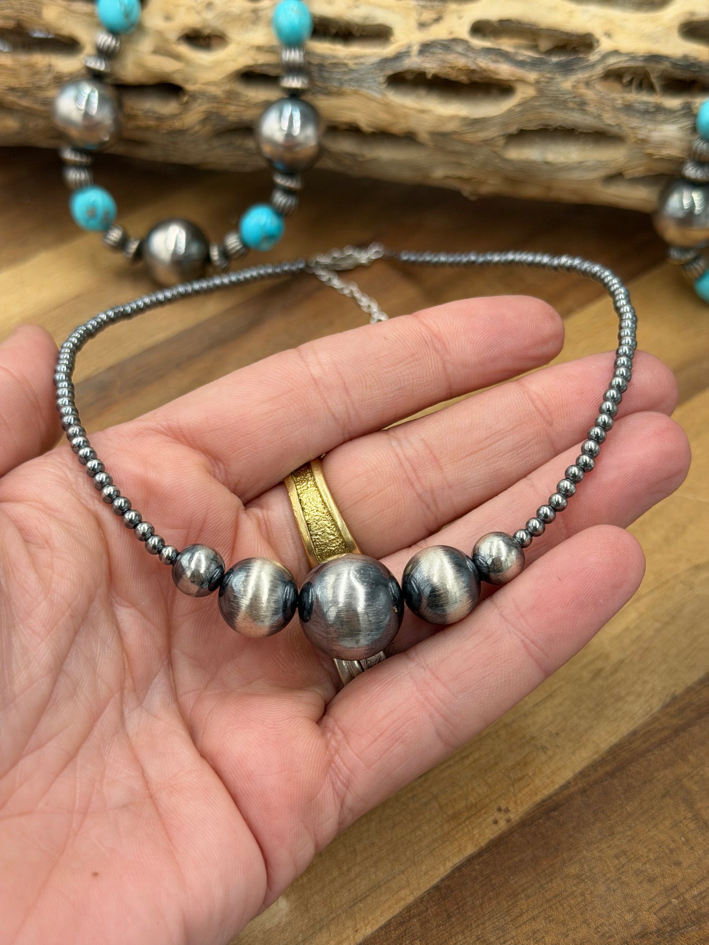 Coco Stacker 15" Graduated Sterling Silver Pearl Necklace