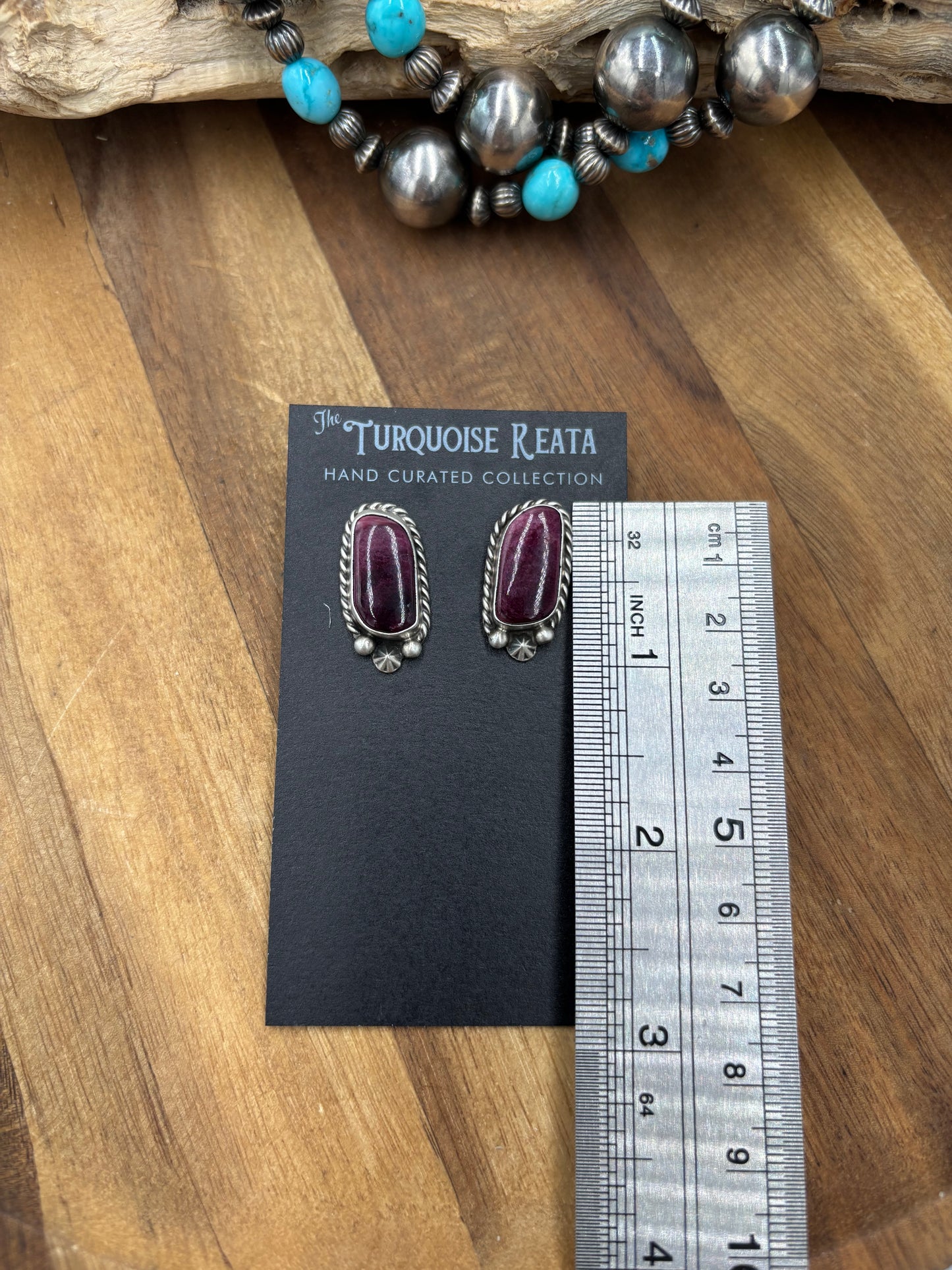 Purple Spiny #826-8C Earrings by Chassity Belone, Navajo