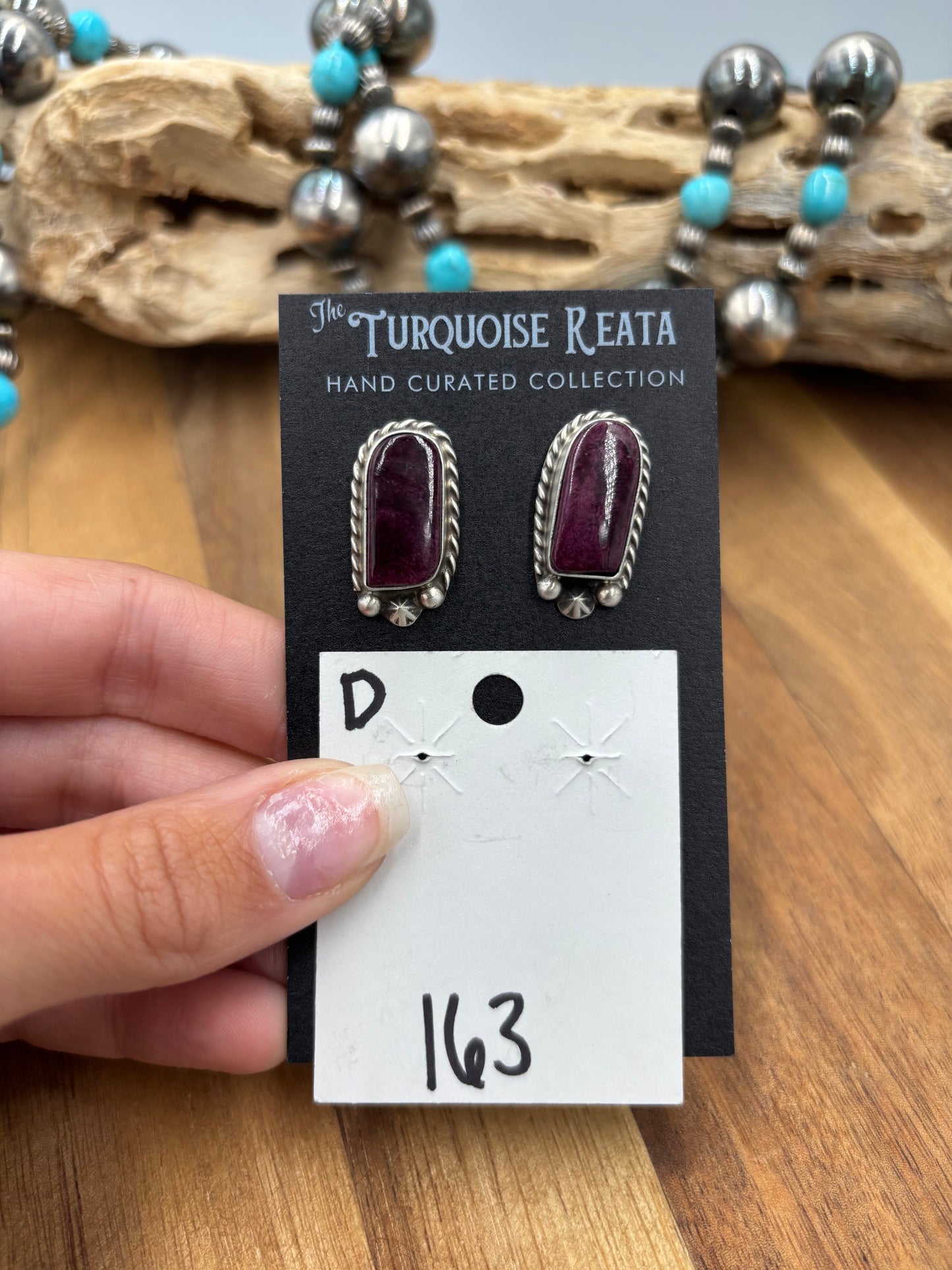 Purple Spiny #826-8D Earrings by Chassity Belone, Navajo