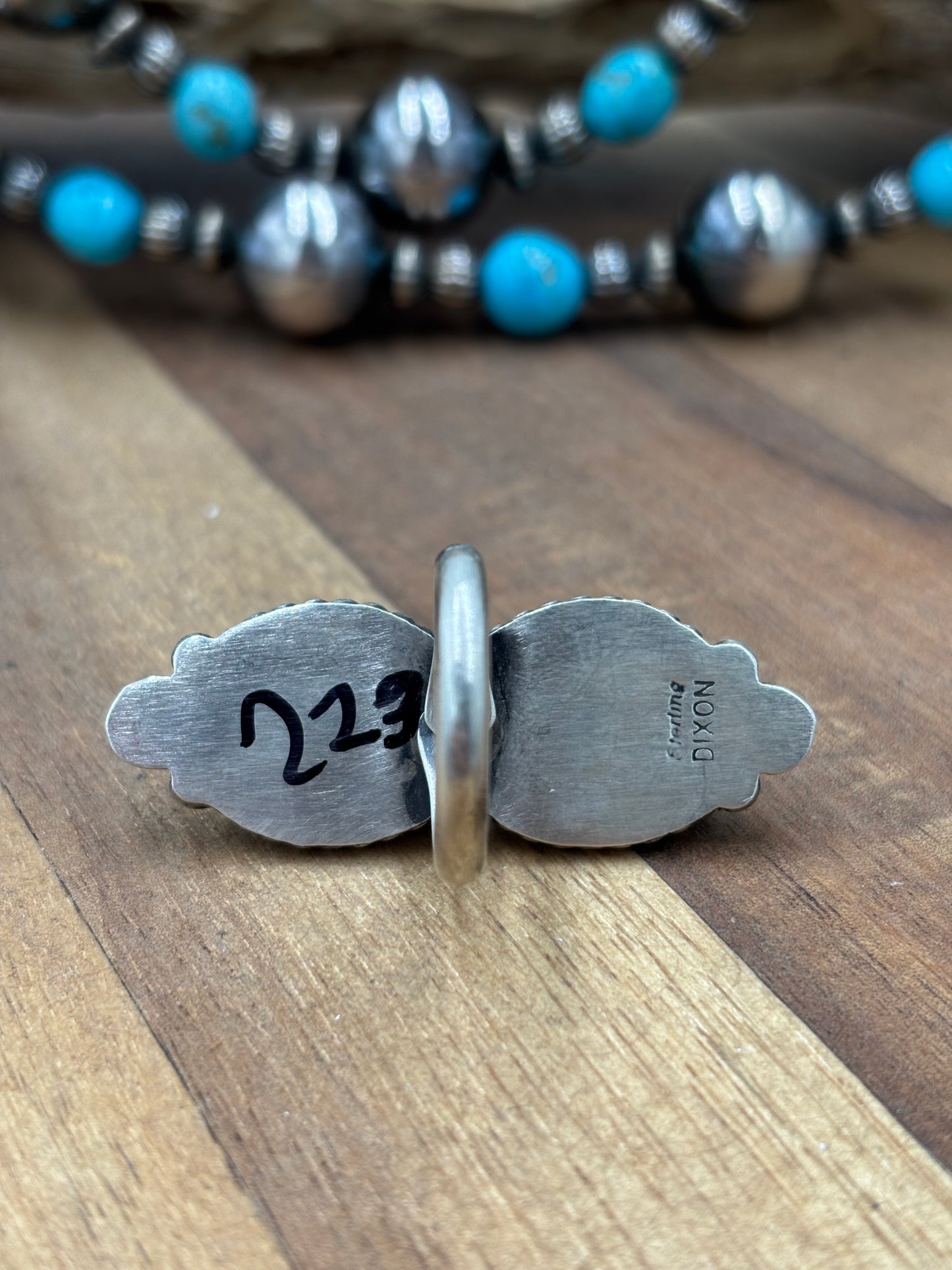 Black Onyx Adjustable Ring by Dixon, Navajo