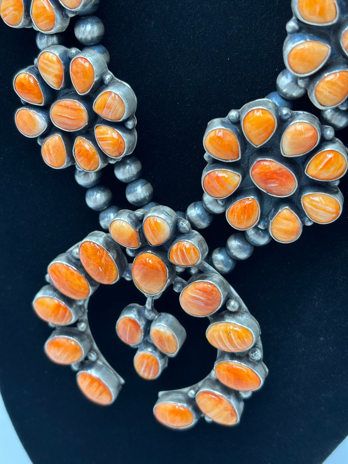 Orange Spiny #913-4 Squash Blossom by Ella Peter, Navajo