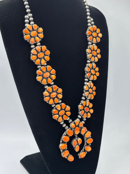 Orange Spiny #913-4 Squash Blossom by Ella Peter, Navajo