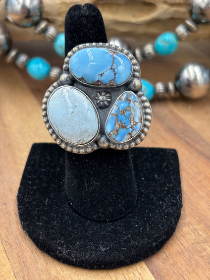 Golden Hills Adjustable Ring #725-4 By Lyle Piaso, Navajo