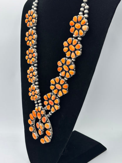 Orange Spiny #913-4 Squash Blossom by Ella Peter, Navajo