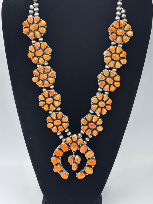 Orange Spiny #913-4 Squash Blossom by Ella Peter, Navajo