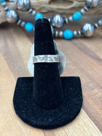Golden Hills Adjustable Ring #725-4 By Lyle Piaso, Navajo