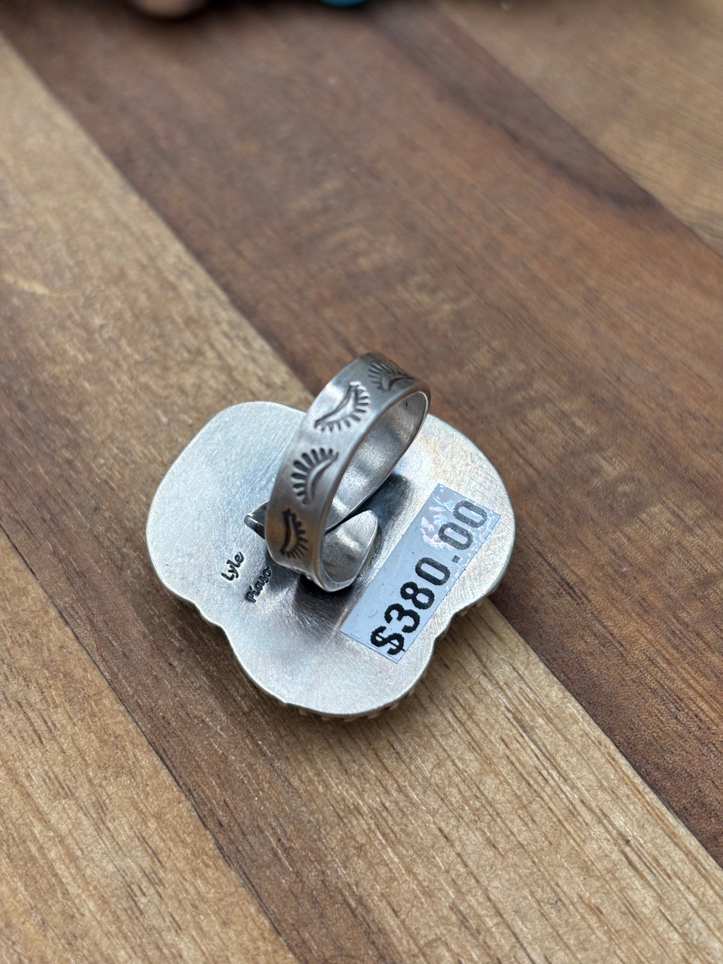 Golden Hills Adjustable Ring #725-4 By Lyle Piaso, Navajo
