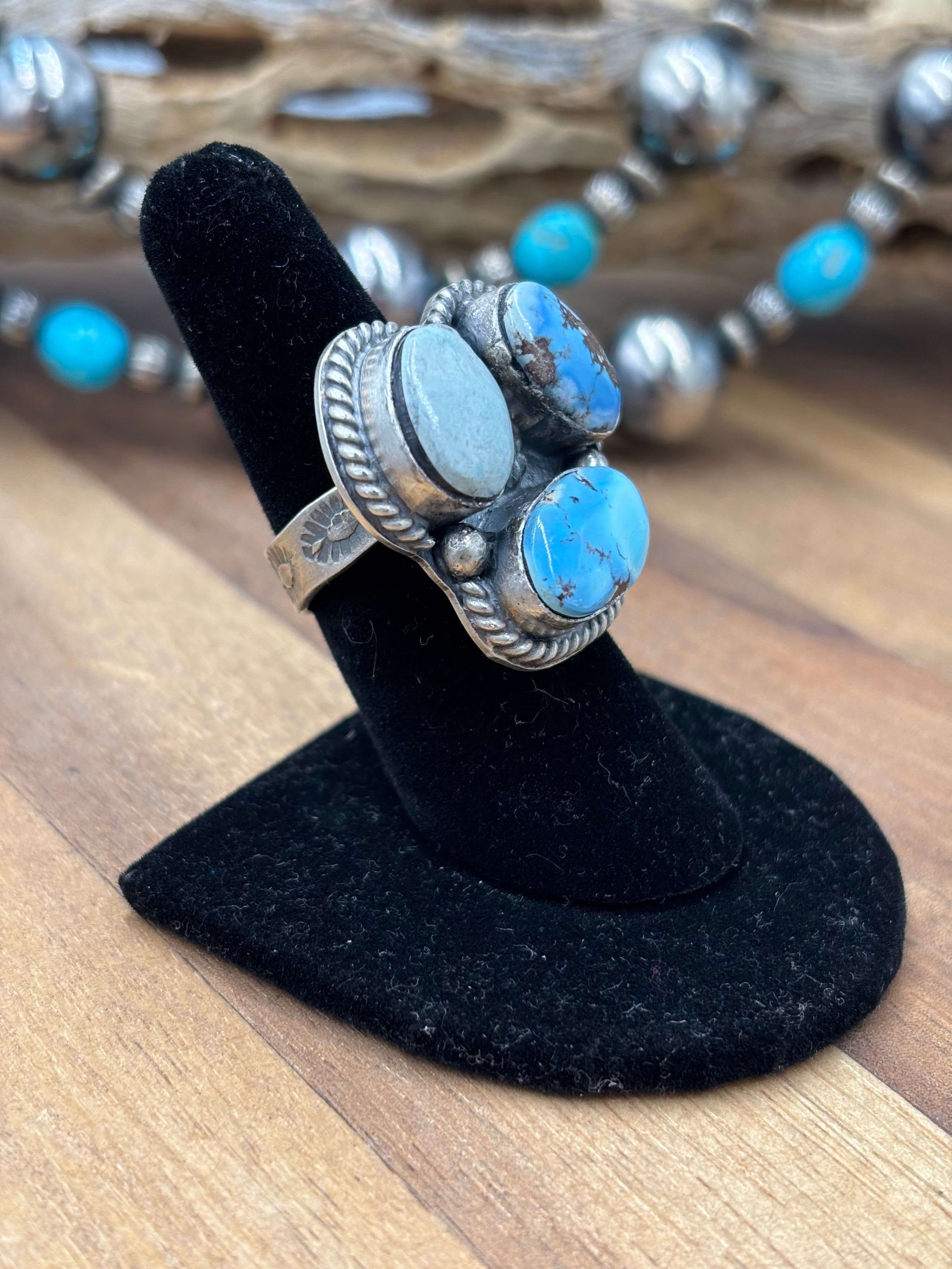 Golden Hills Adjustable Ring #725-3 By Lyle Piaso, Navajo – The