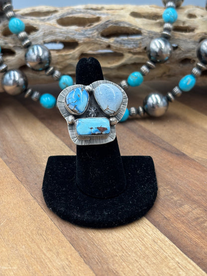 Golden Hills Adjustable Ring #725-2 By Lyle Piaso, Navajo