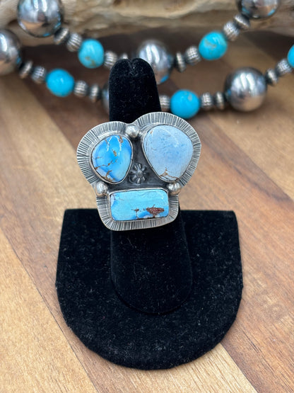 Golden Hills Adjustable Ring #725-2 By Lyle Piaso, Navajo