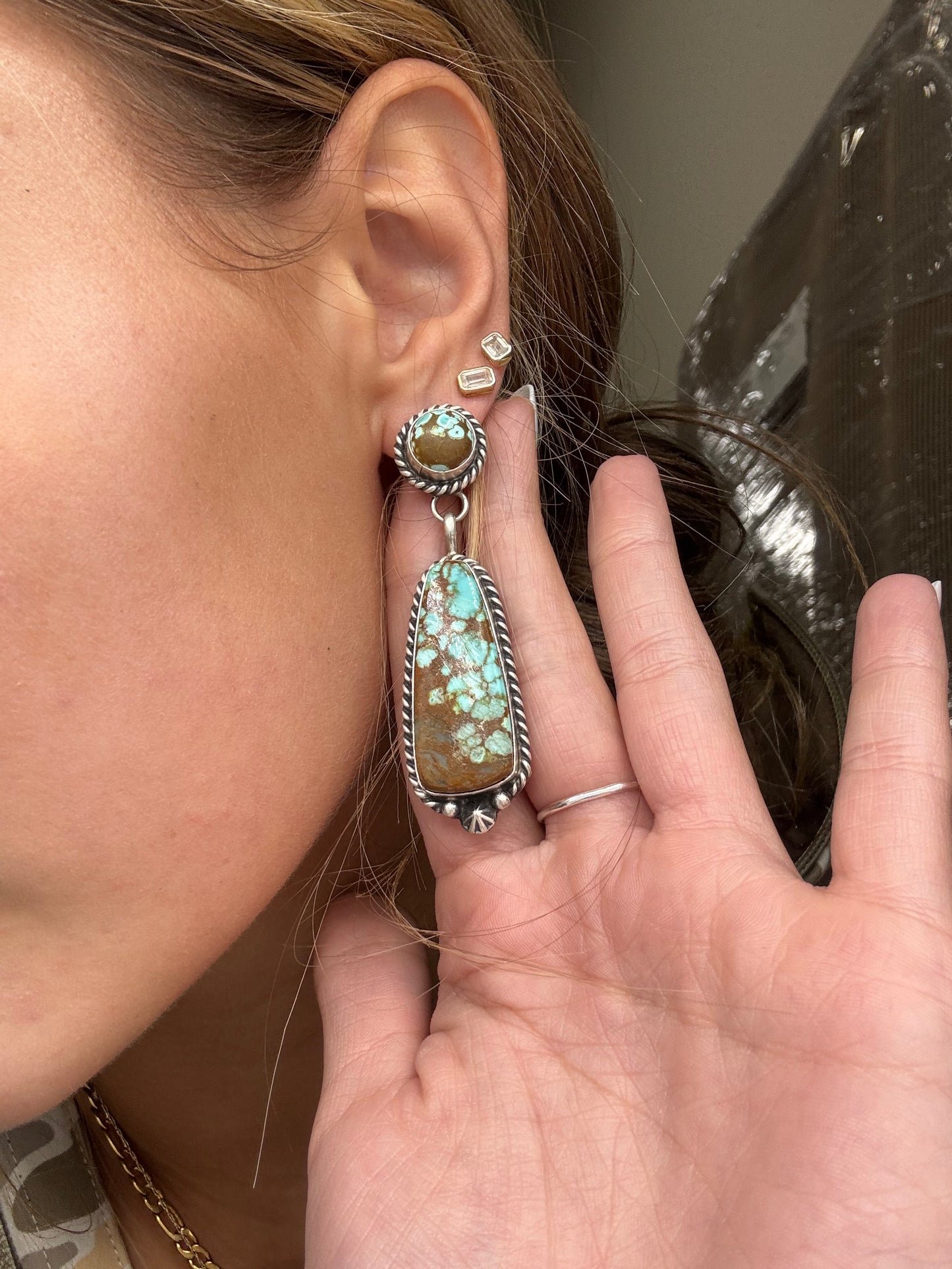 Mine #8 #826-5C Earrings by Chassity Belone, Navajo