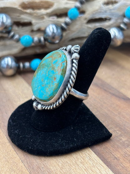 Kingman Turquoise #725-1 Adjustable Ring by Dixon, Navajo