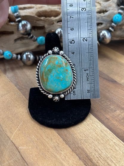 Kingman Turquoise #725-1 Adjustable Ring by Dixon, Navajo
