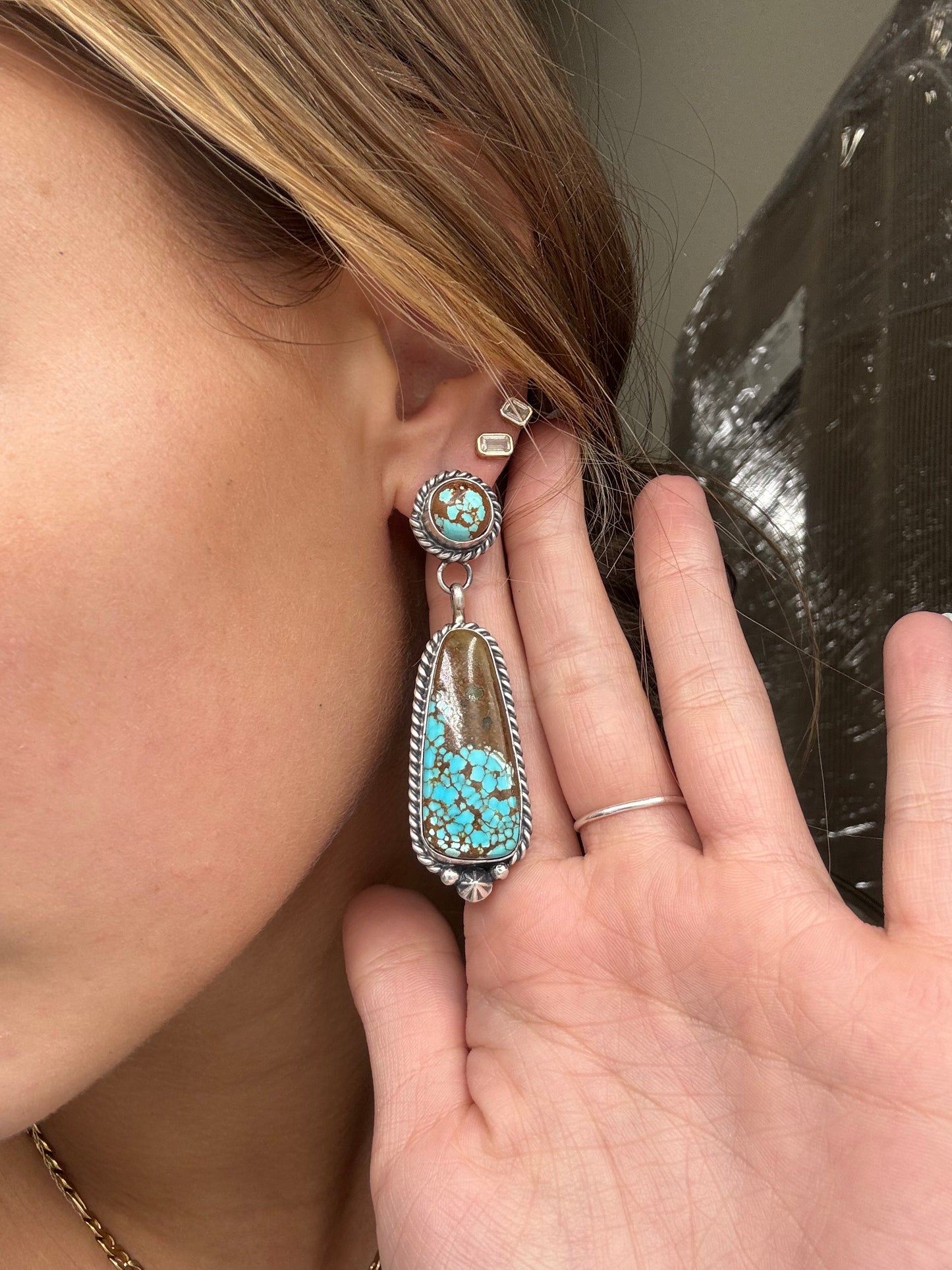 Mine #8 #826-5E Earrings by Chassity Belone, Navajo
