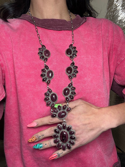 Purple Spiny #913-6 Lariat Necklace