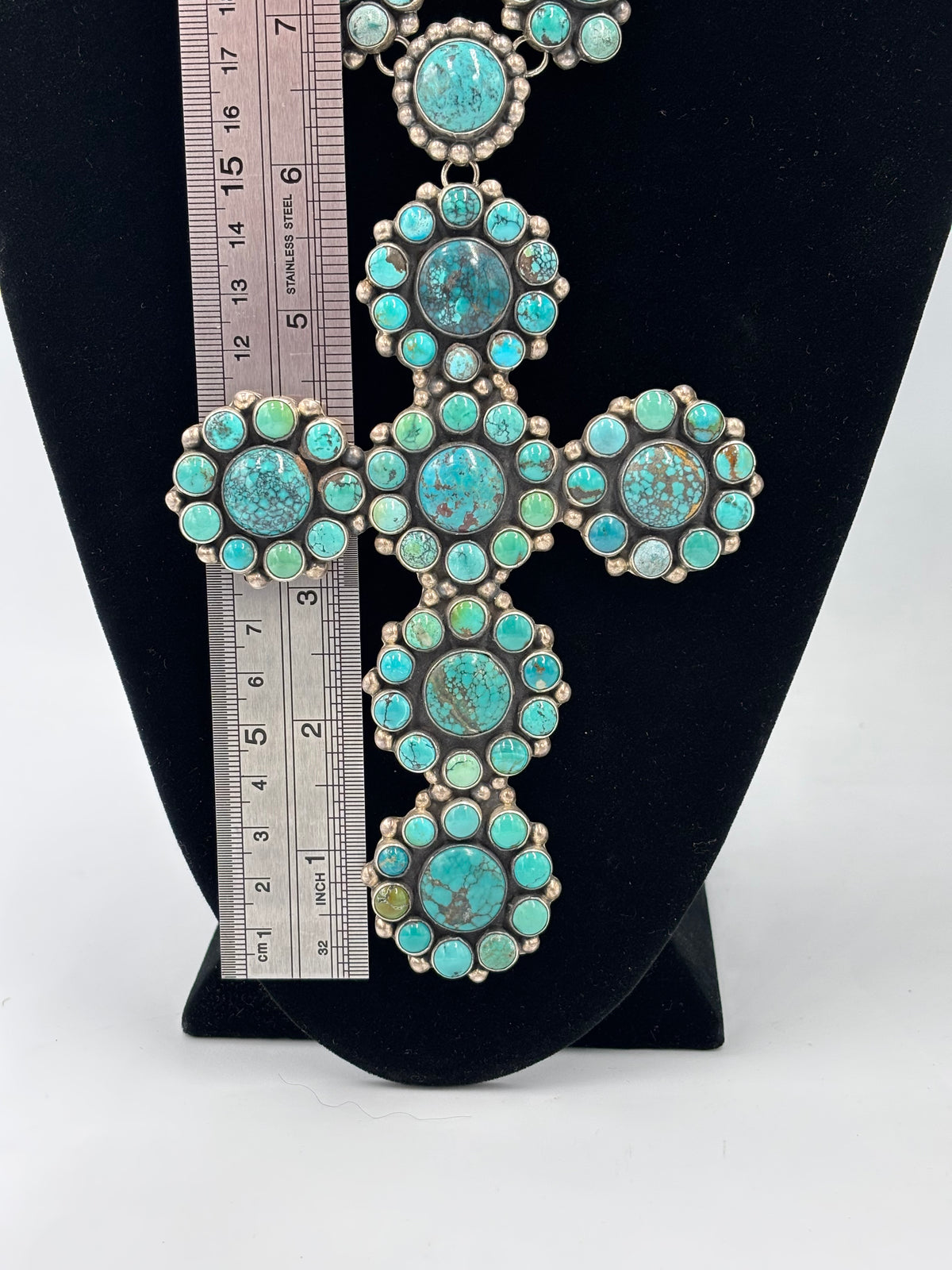 Turquoise #913-7 Cross Necklace by Federico