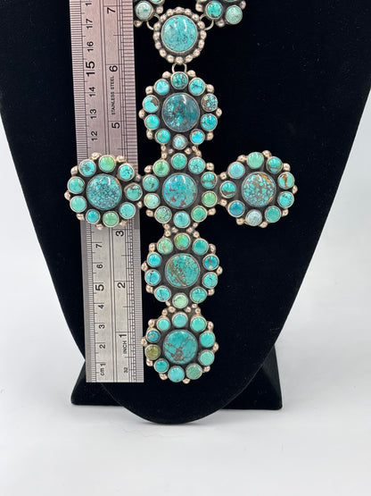 Turquoise #913-7 Cross Necklace by Federico