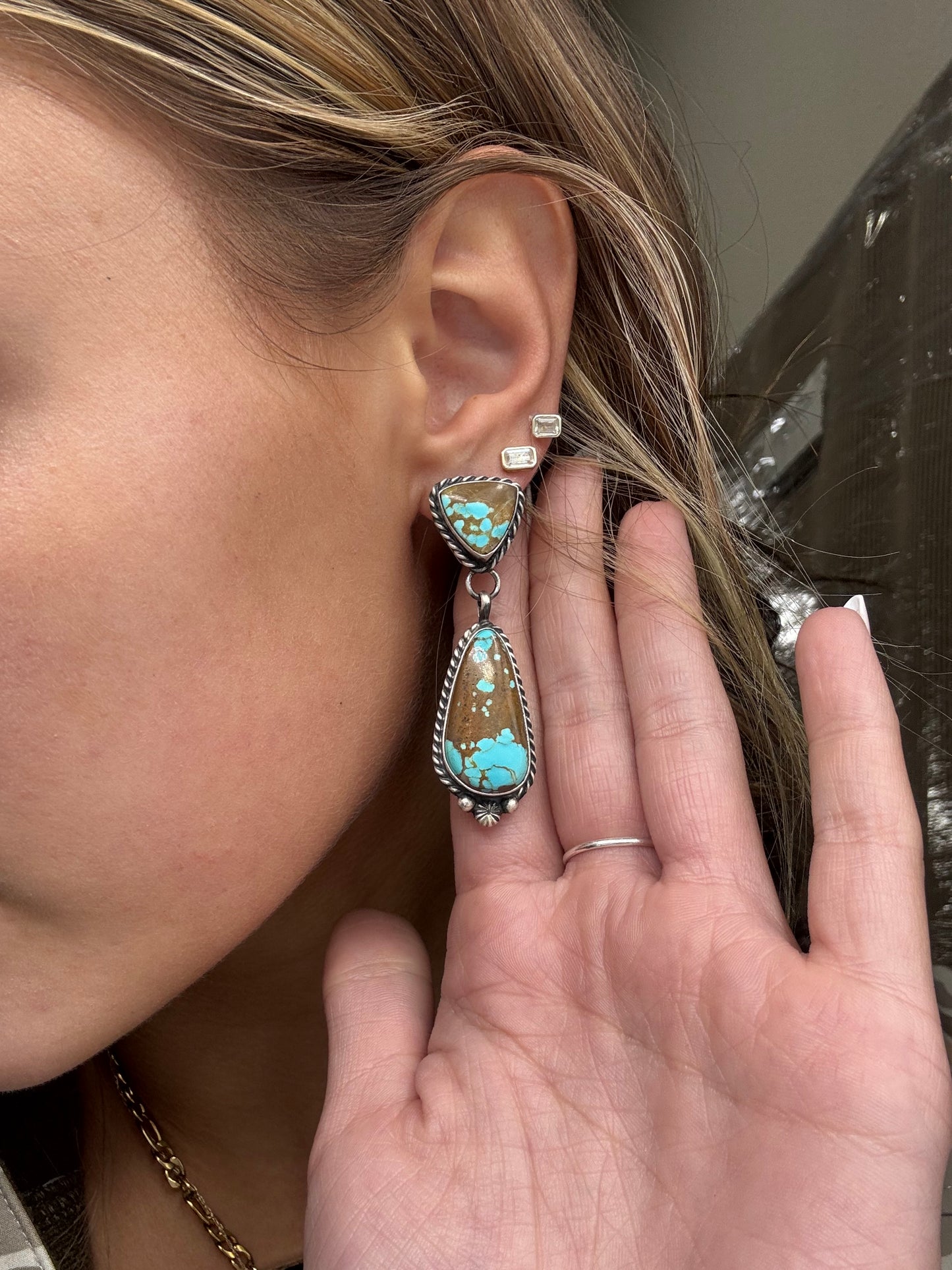 Mine #8 #812-13A Earrings by Chassity Belone, Navajo