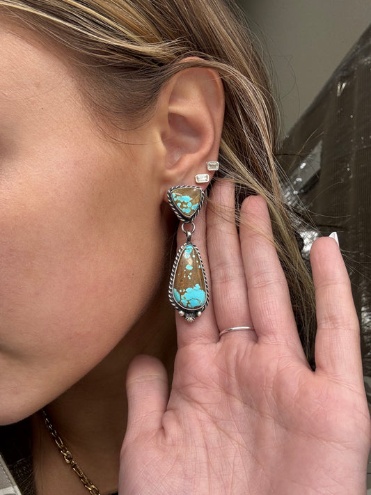 Mine #8 #812-13A Earrings by Chassity Belone, Navajo