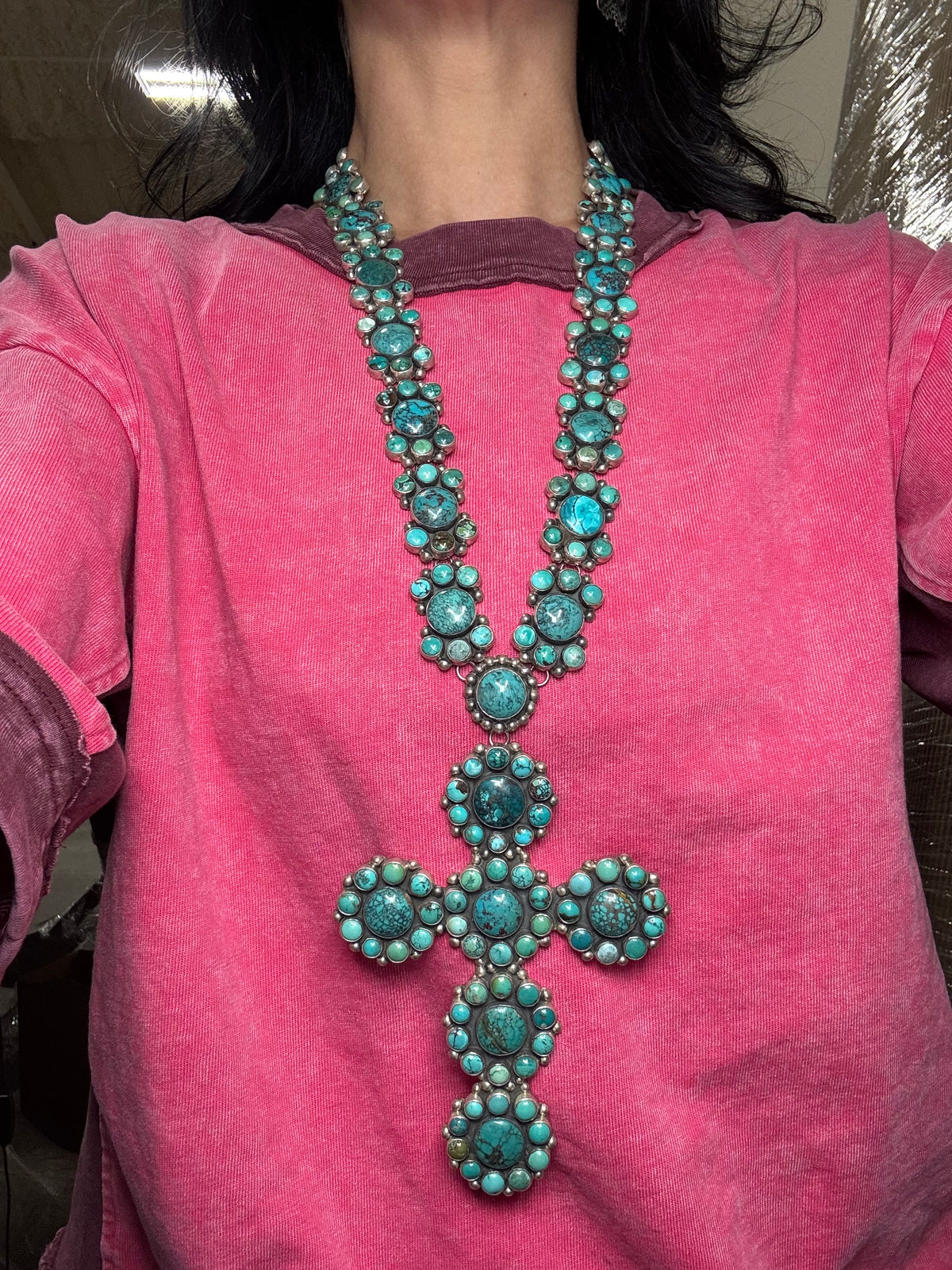 Turquoise #913-7 Cross Necklace by Federico