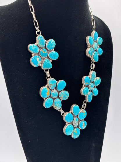 Turquoise #913-8 Cluster Necklace by Ella Peter, Navajo