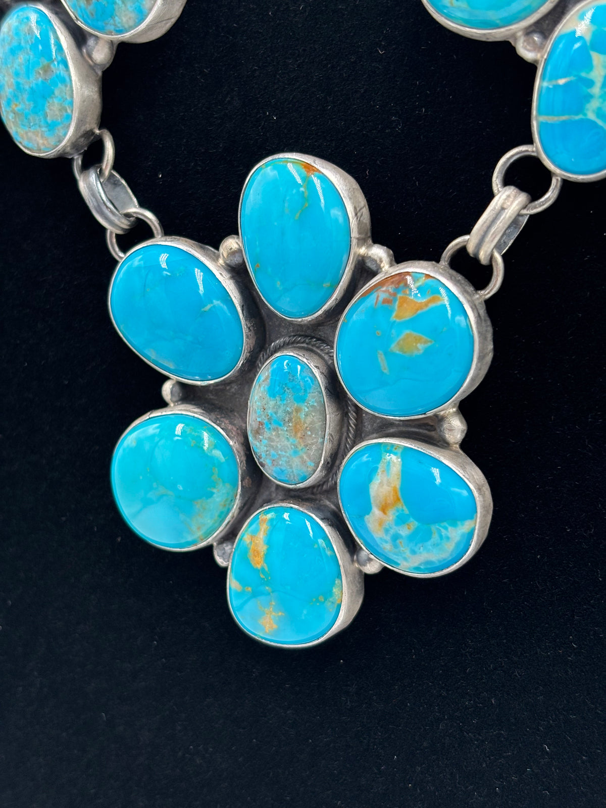 Turquoise #913-8 Cluster Necklace by Ella Peter, Navajo