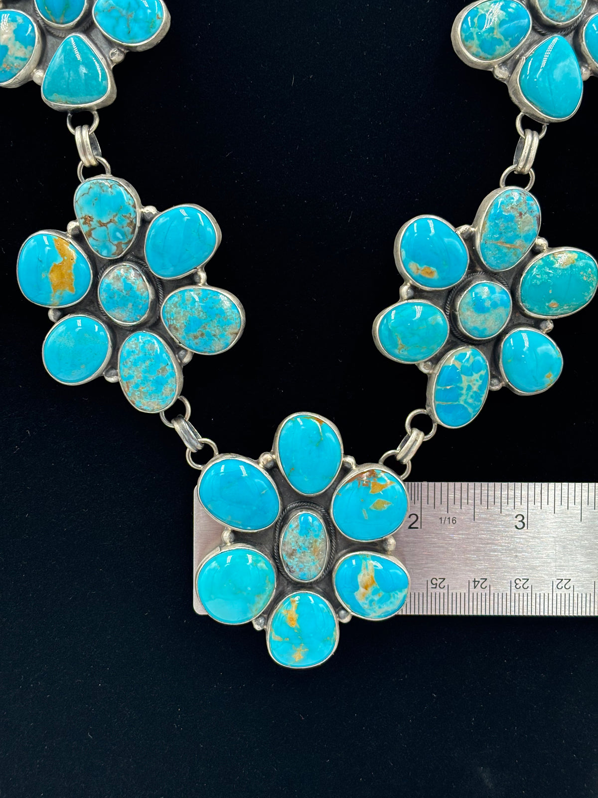 Turquoise #913-8 Cluster Necklace by Ella Peter, Navajo