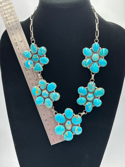 Turquoise #913-8 Cluster Necklace by Ella Peter, Navajo
