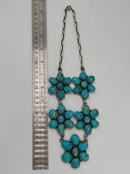 Turquoise #913-8 Cluster Necklace by Ella Peter, Navajo