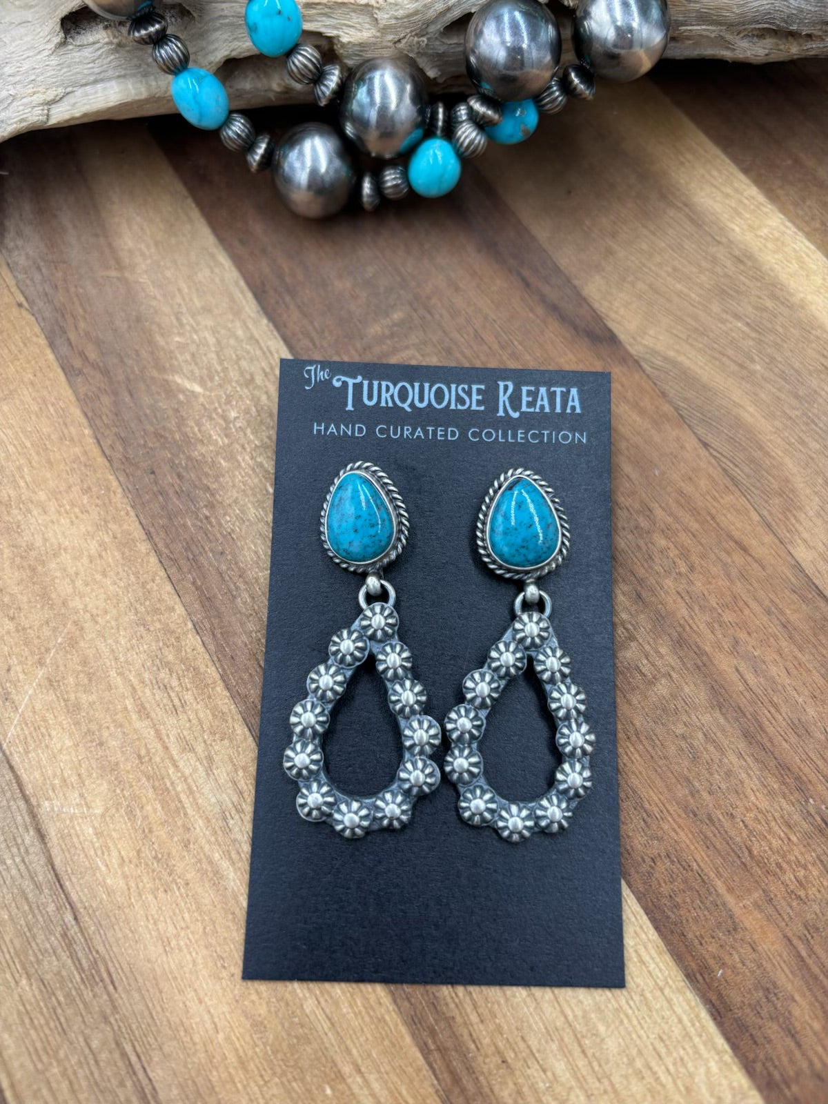 Kingman Turquoise #812-9A Earrings by Kevin Billah, Navajo