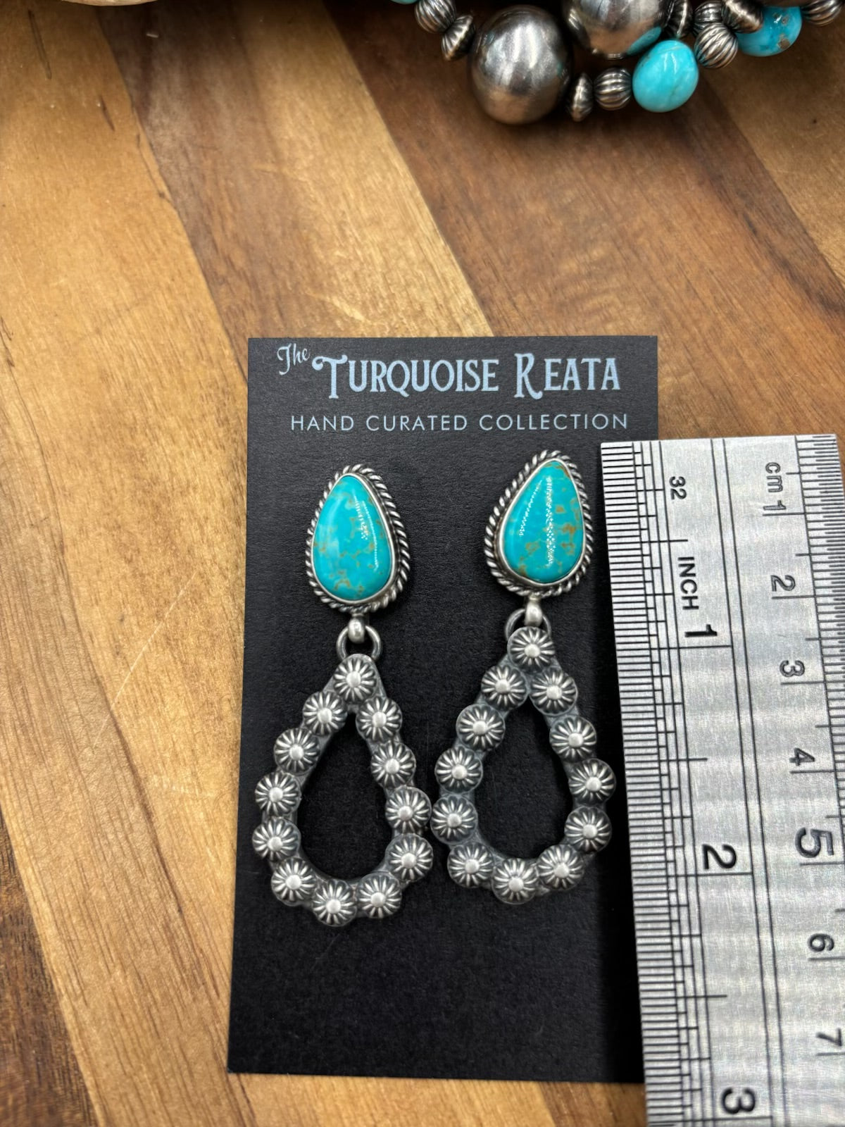 Kingman Turquoise #812-7C Earrings by Kevin Billah, Navajo