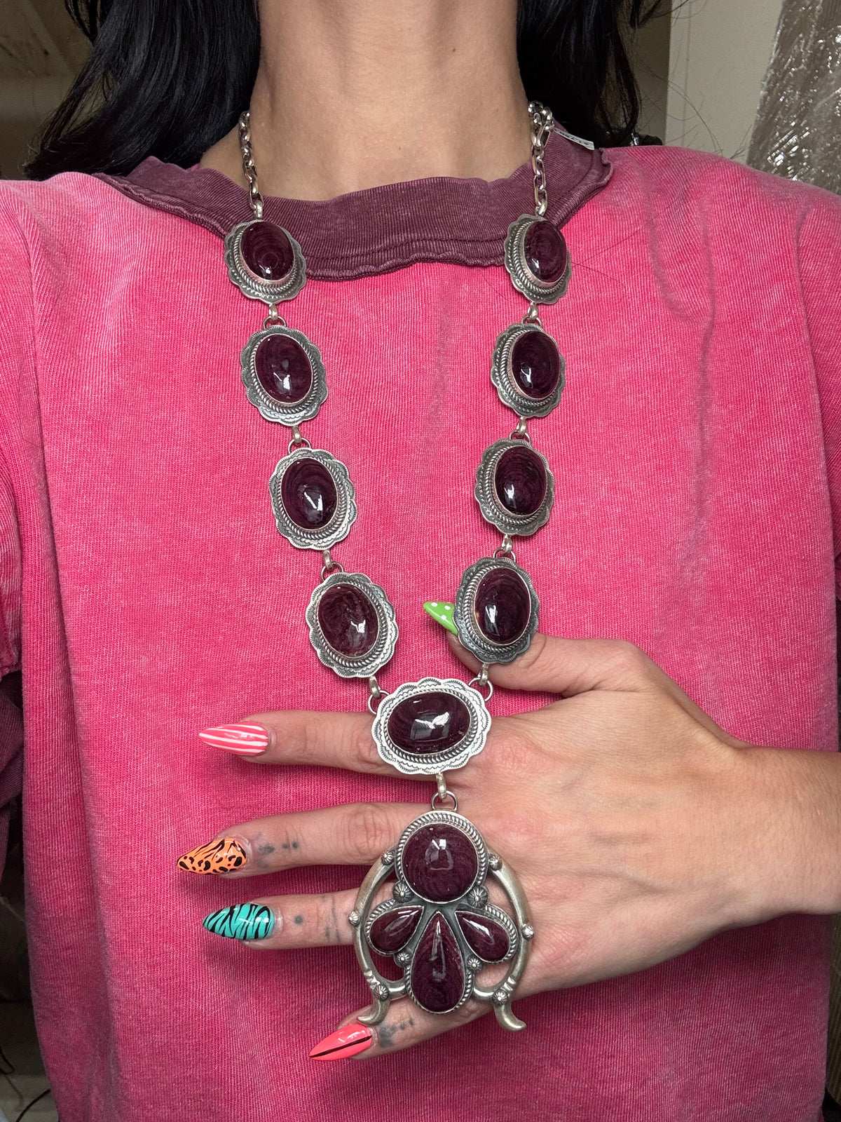 Purple Spiny #913-9 Lariat Necklace by Gilbert Platero