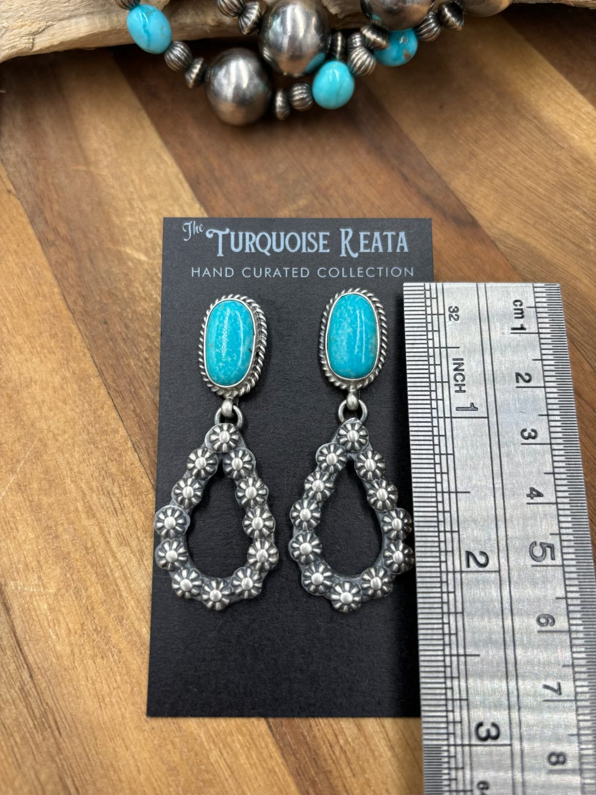 Kingman Turquoise #812-5E Earrings by Kevin Billah, Navajo
