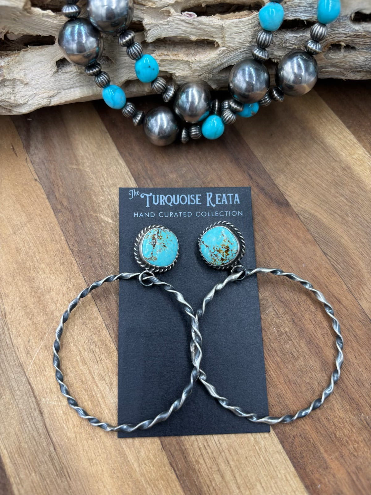 Mine #8 #812-4A Hoop Earrings by Elouise Kee, Navajo