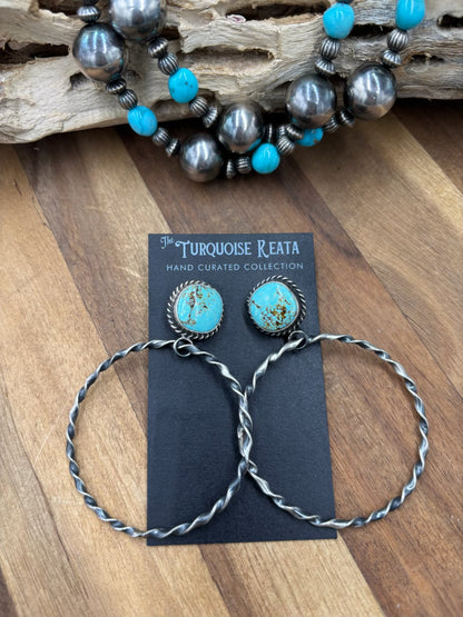 Mine #8 #812-4A Hoop Earrings by Elouise Kee, Navajo