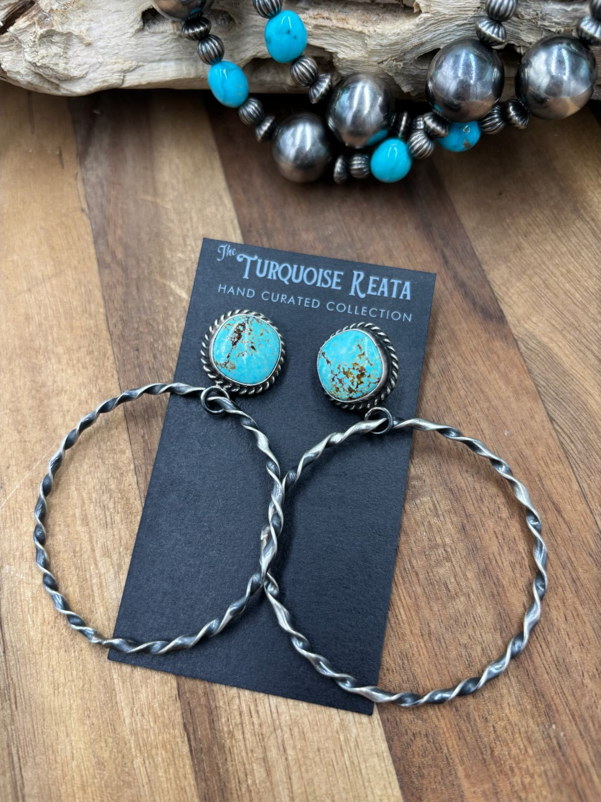 Mine #8 #812-4A Hoop Earrings by Elouise Kee, Navajo