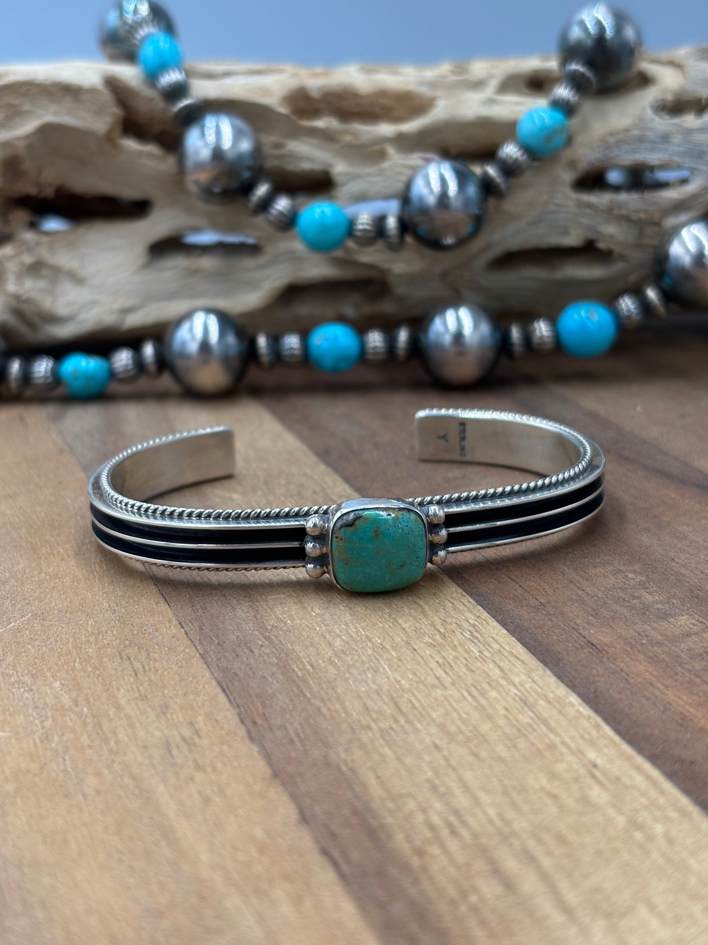 Turquoise Cuff #9826-10 by Yazzie, Navajo
