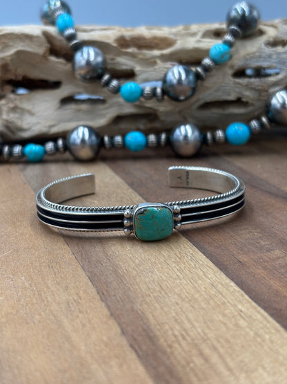 Turquoise Cuff #9826-10 by Yazzie, Navajo