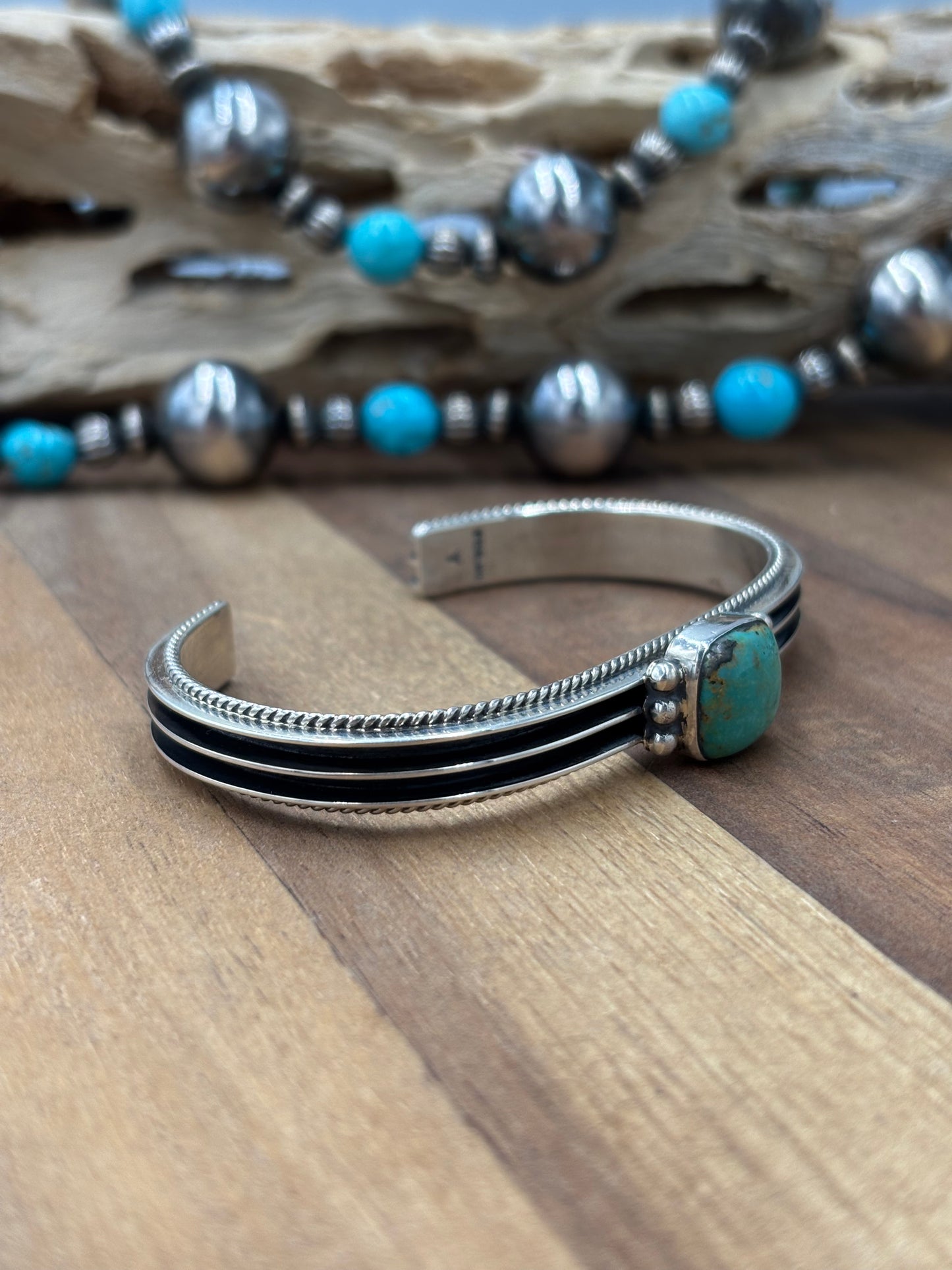Turquoise Cuff #9826-10 by Yazzie, Navajo