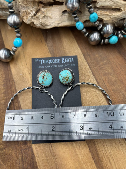 Mine #8 #812-4A Hoop Earrings by Elouise Kee, Navajo