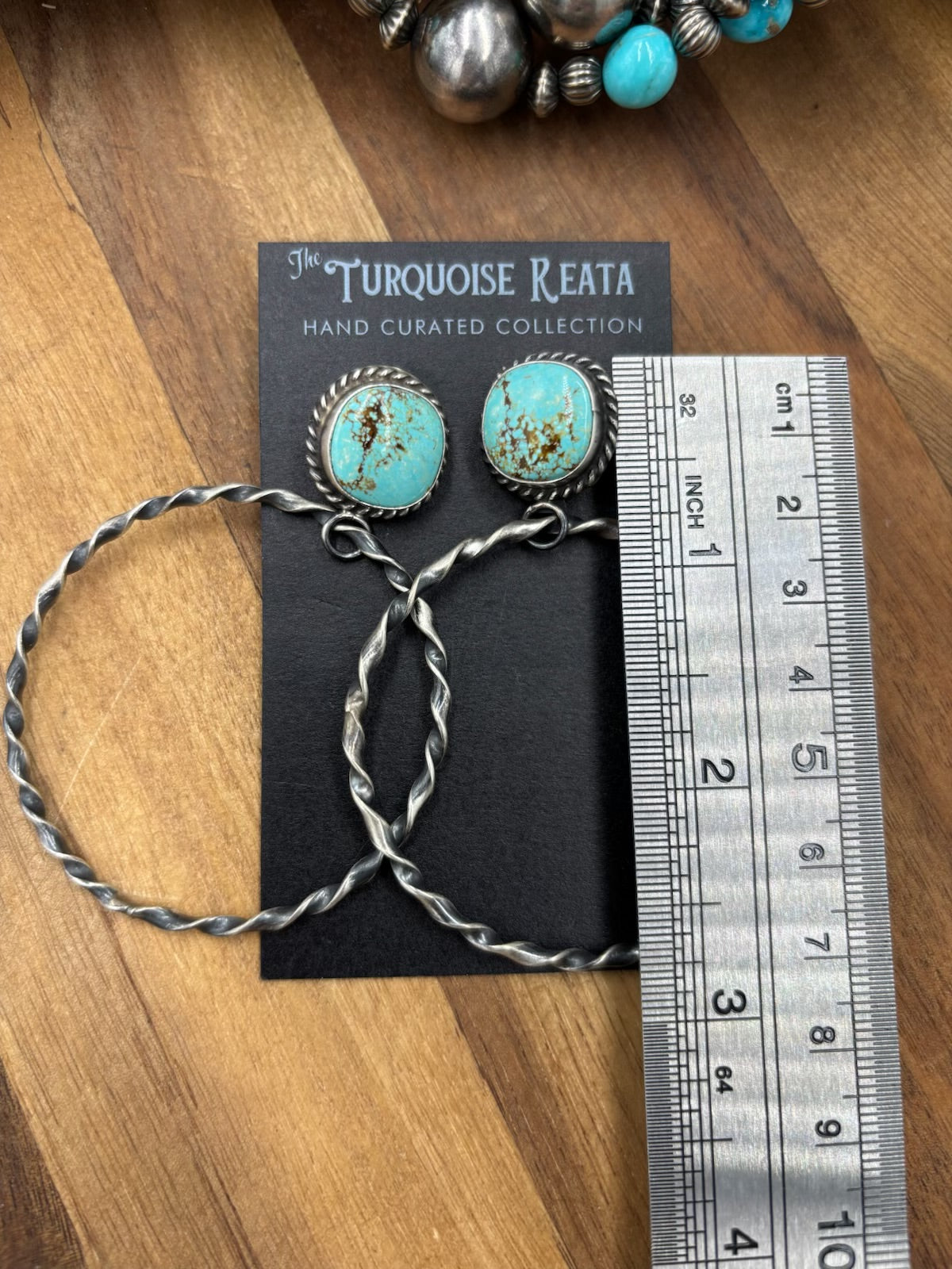 Mine #8 #812-4A Hoop Earrings by Elouise Kee, Navajo