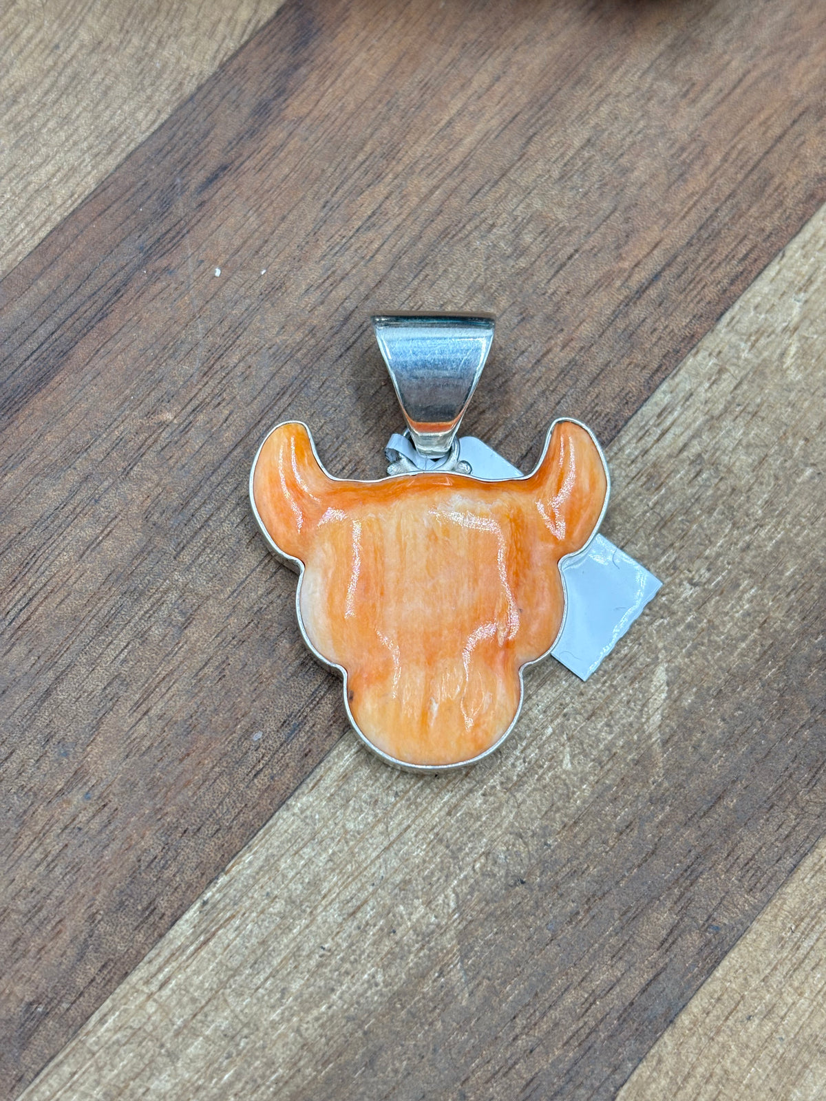 Orange Spiny #913-10 Cow Pendant