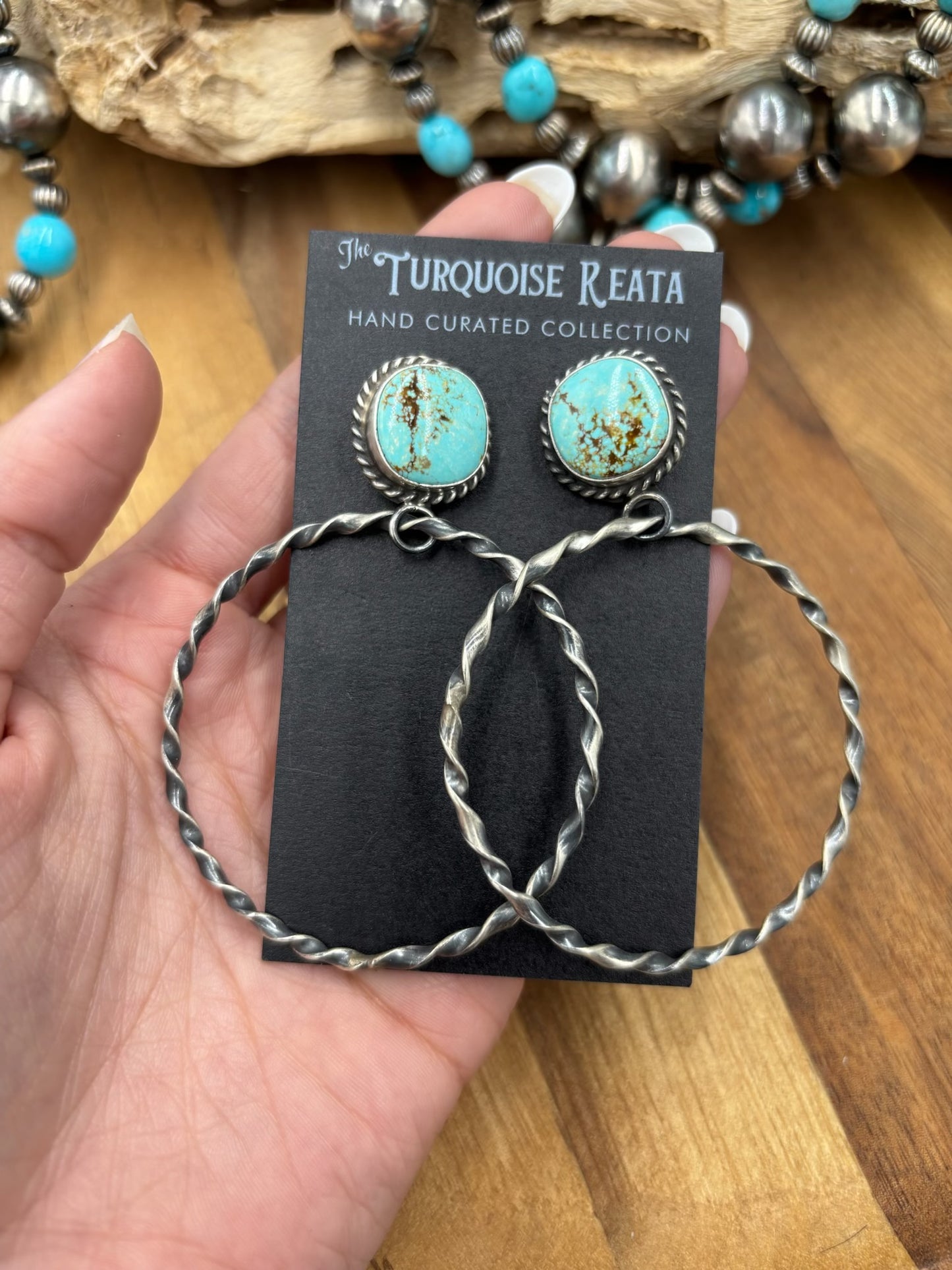 Mine #8 #812-4A Hoop Earrings by Elouise Kee, Navajo