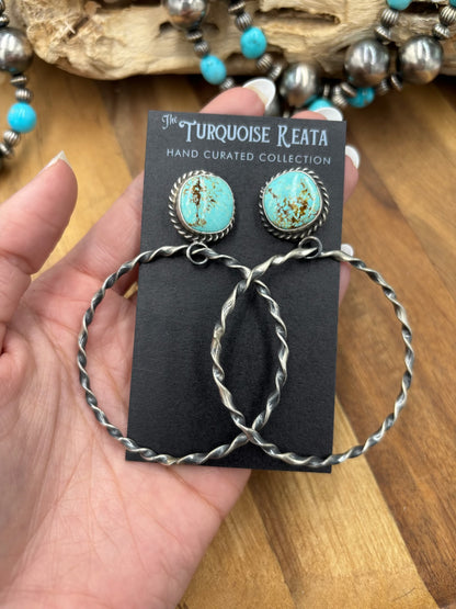 Mine #8 #812-4A Hoop Earrings by Elouise Kee, Navajo